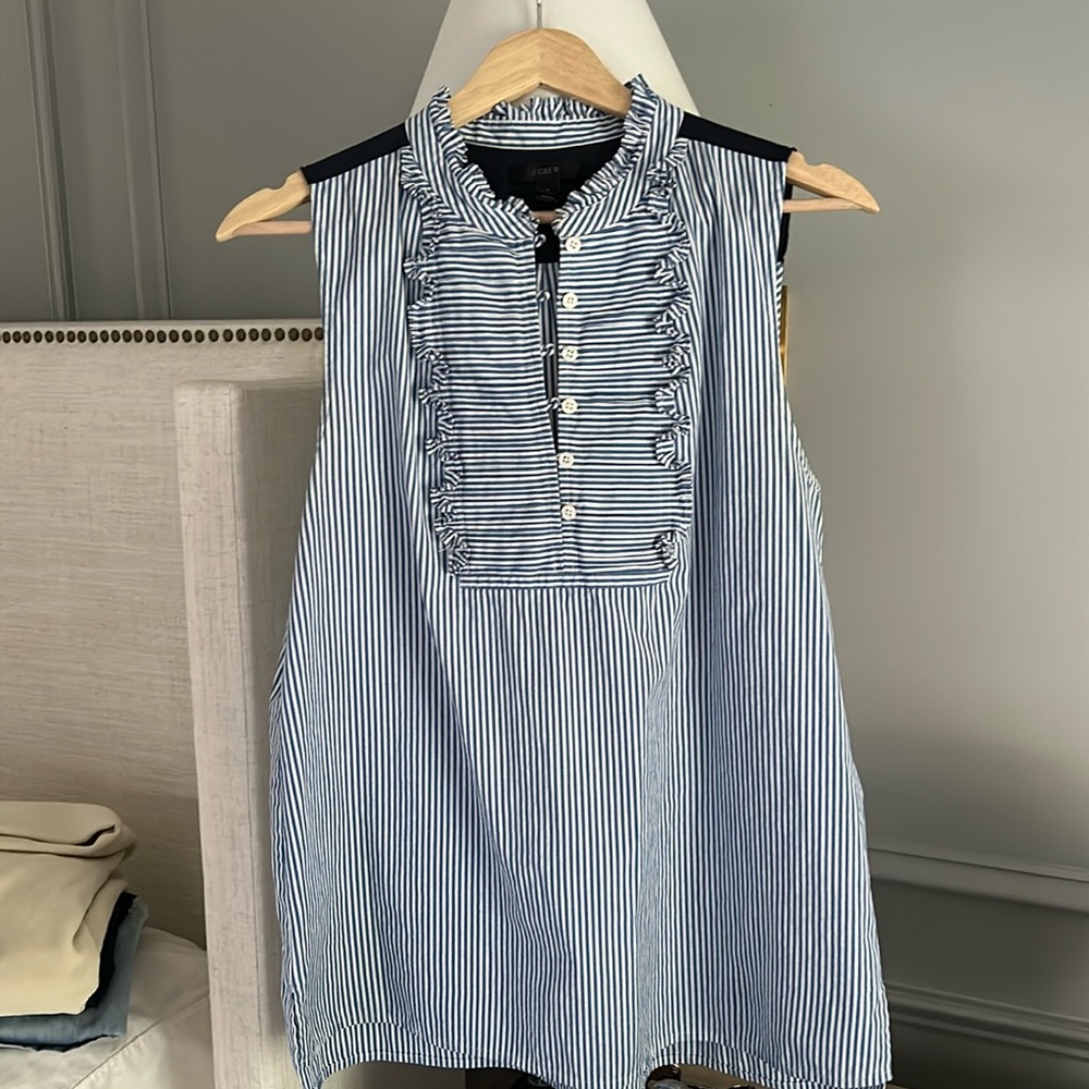 J. Crew pinstripe pullover blouse